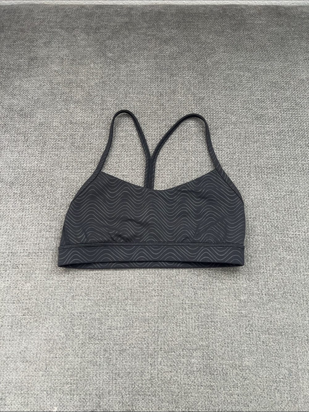 lululemon athletica Black Wavy-Texture Strappy Sports Bra